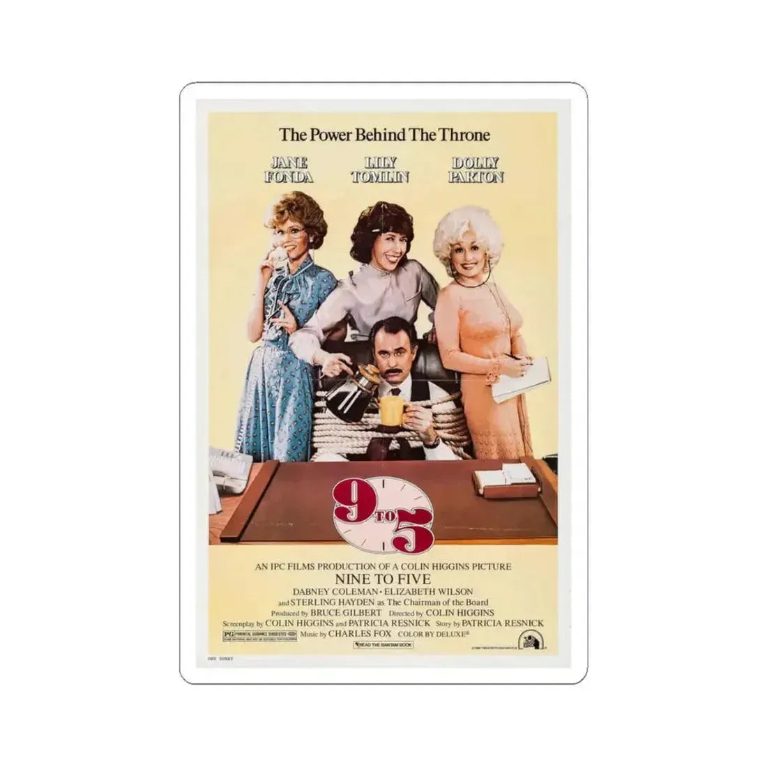 9 to 5 1980 Movie Poster - STICKER Vinyl Kiss-Cut Decal 3 Inch White - The Sticker Space