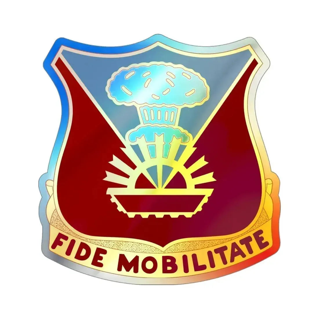 9 Transportation Battalion (U.S. Army) Holographic STICKER Die-Cut Vinyl Decal 4 Inch Holographic - The Sticker Space