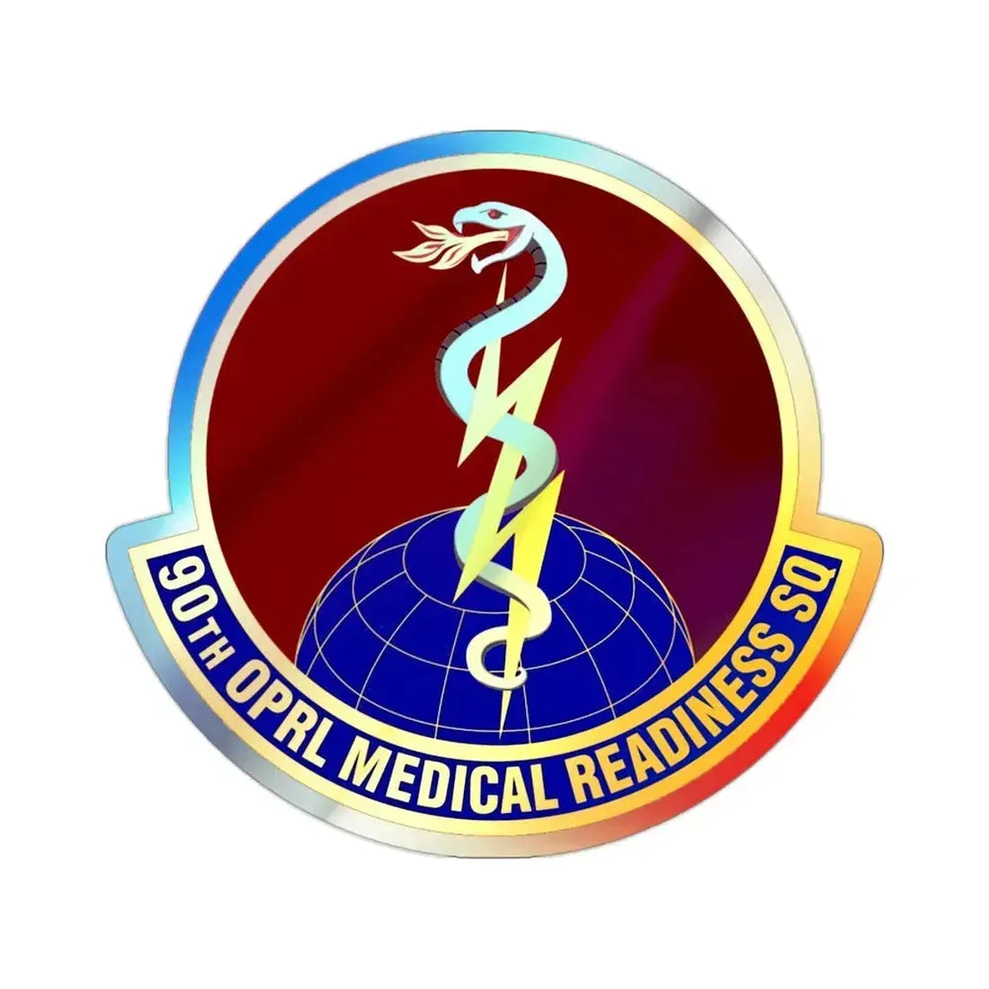 90 Operational Medical Readiness Squadron AFGSC (U.S. Air Force) Holographic STICKER Die-Cut Vinyl Decal 2 Inch Holographic - The Sticker Space