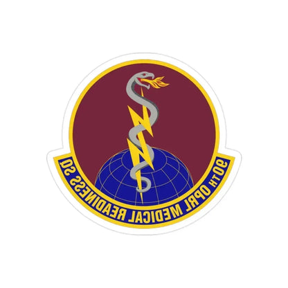 90 Operational Medical Readiness Squadron AFGSC (U.S. Air Force) REVERSE PRINT Transparent Die-Cut STICKER - The Sticker Space