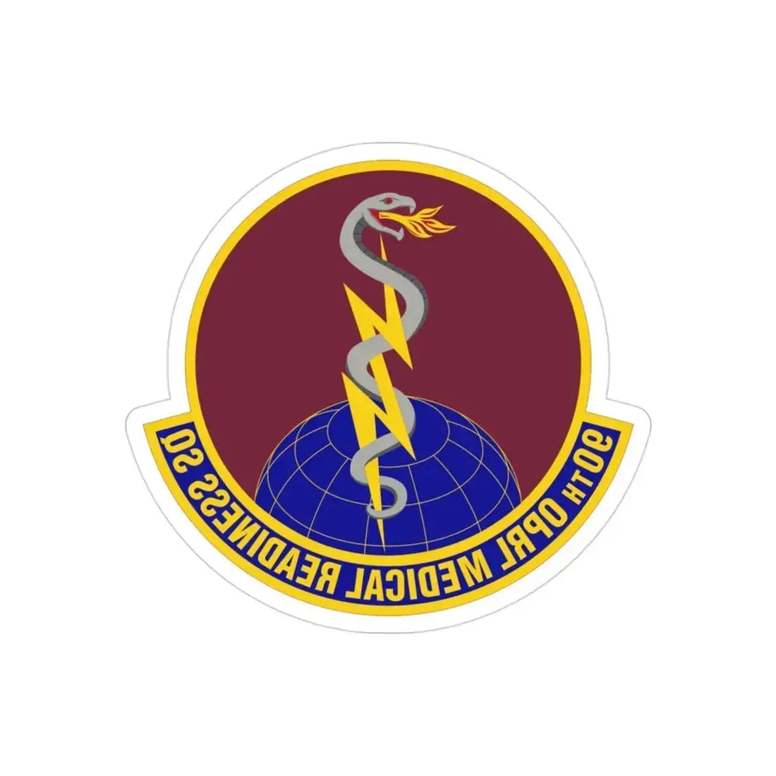90 Operational Medical Readiness Squadron AFGSC (U.S. Air Force) REVERSE PRINT Transparent Die-Cut STICKER - The Sticker Space