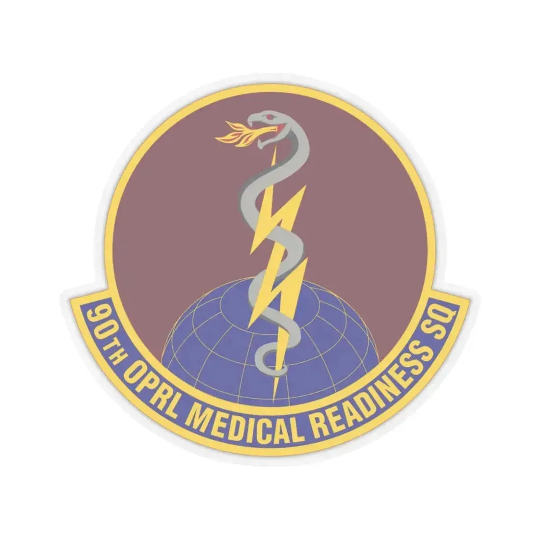90 Operational Medical Readiness Squadron AFGSC (U.S. Air Force) STICKER Vinyl Kiss-Cut Decal 4 Inch Transparent - The Sticker Space