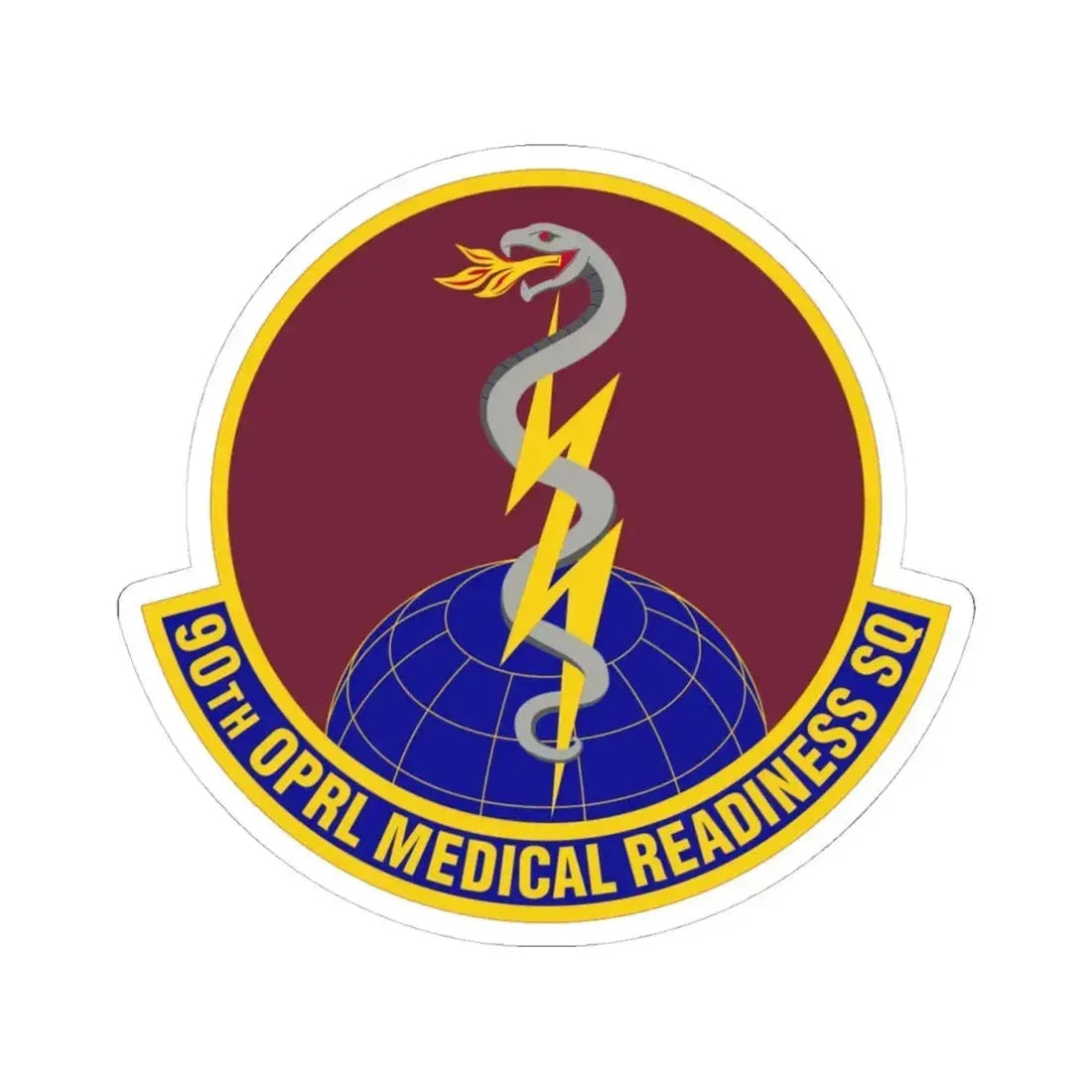90 Operational Medical Readiness Squadron AFGSC (U.S. Air Force) STICKER Vinyl Kiss-Cut Decal 4 Inch White - The Sticker Space