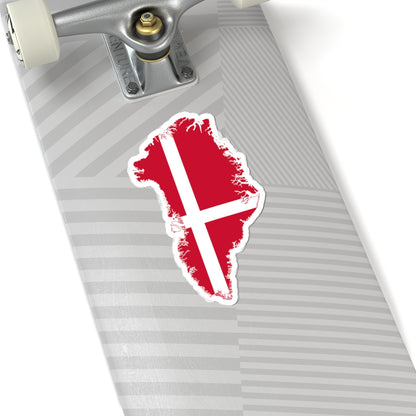Flag map of Greenland Denmark (Denmark) STICKER Vinyl Kiss-Cut Decal