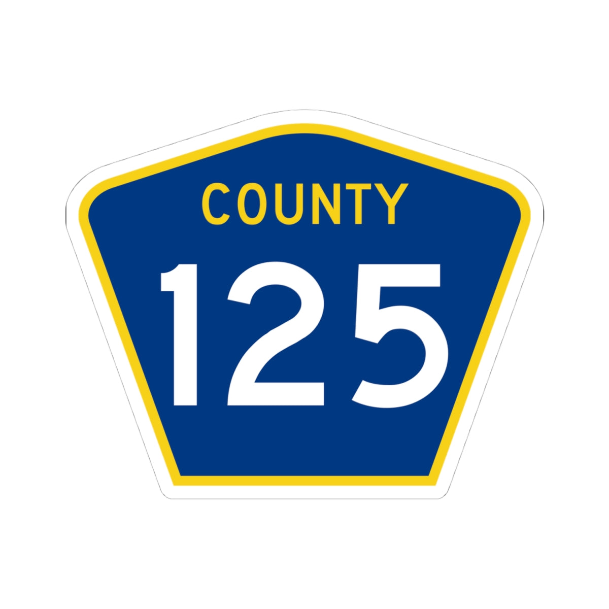 County 125 MN (Minnesota) (Road Sign) STICKER Vinyl Kiss-Cut Decal