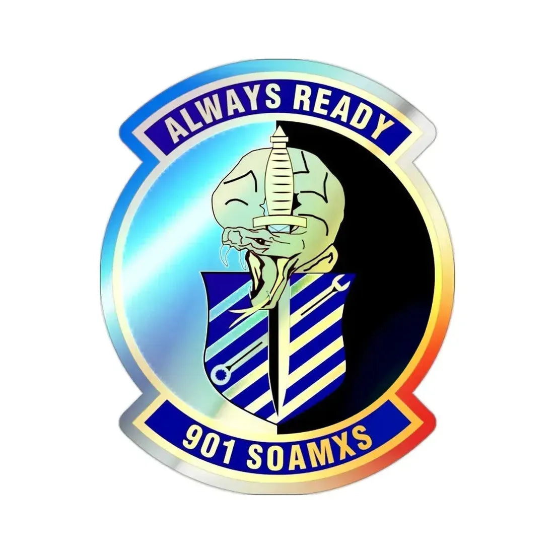 901st Special Operations Aircraft Maintenance Squadron (U.S. Air Force) Holographic STICKER Die-Cut Vinyl Decal 2 Inch Holographic - The Sticker Space