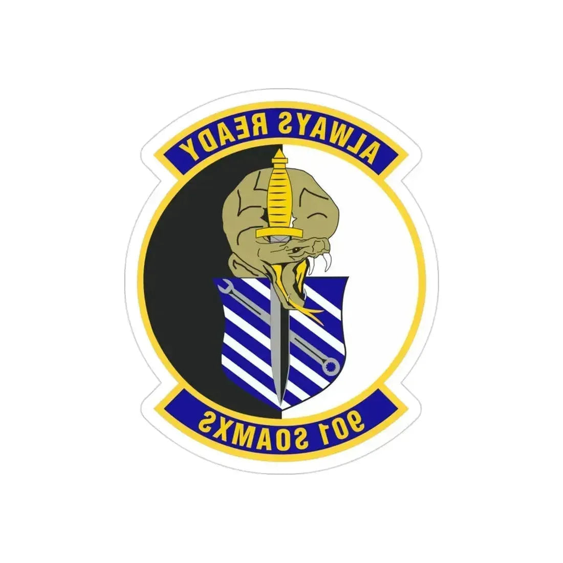 901st Special Operations Aircraft Maintenance Squadron (U.S. Air Force) REVERSE PRINT Transparent Die-Cut STICKER 3 Inch Die-Cut Transparent - The Sticker Space