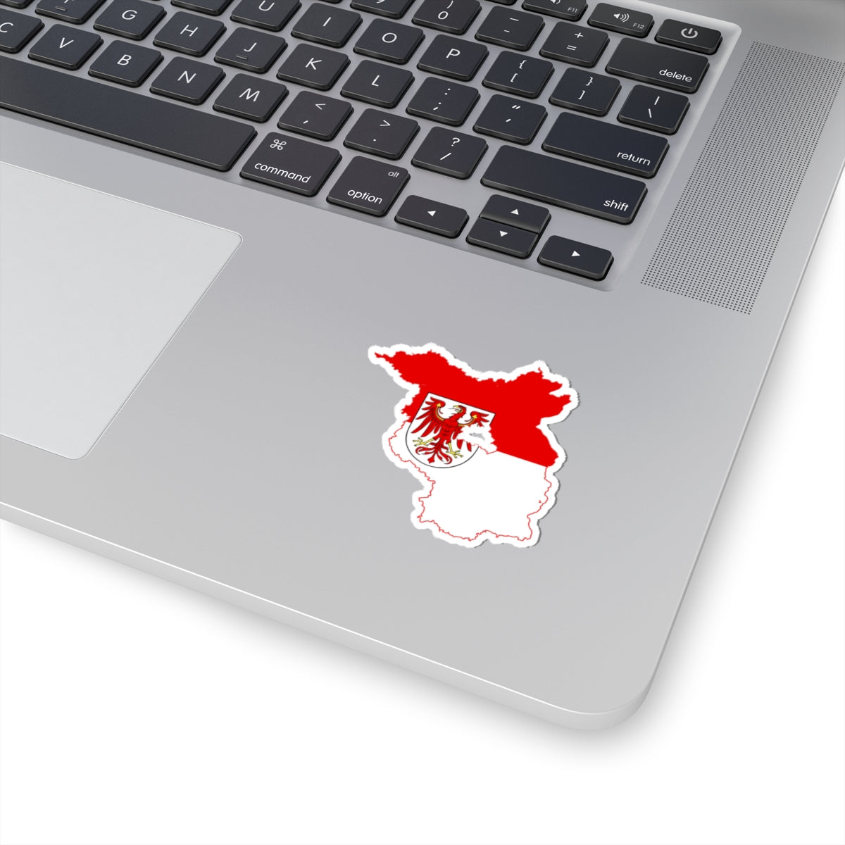 Flag map of Brandenburg (Germany) STICKER Vinyl Kiss-Cut Decal