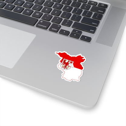 Flag map of Brandenburg (Germany) STICKER Vinyl Kiss-Cut Decal