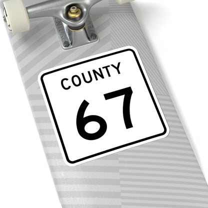 County 67 square (Minnesota) (Road Sign) STICKER Vinyl Kiss-Cut Decal