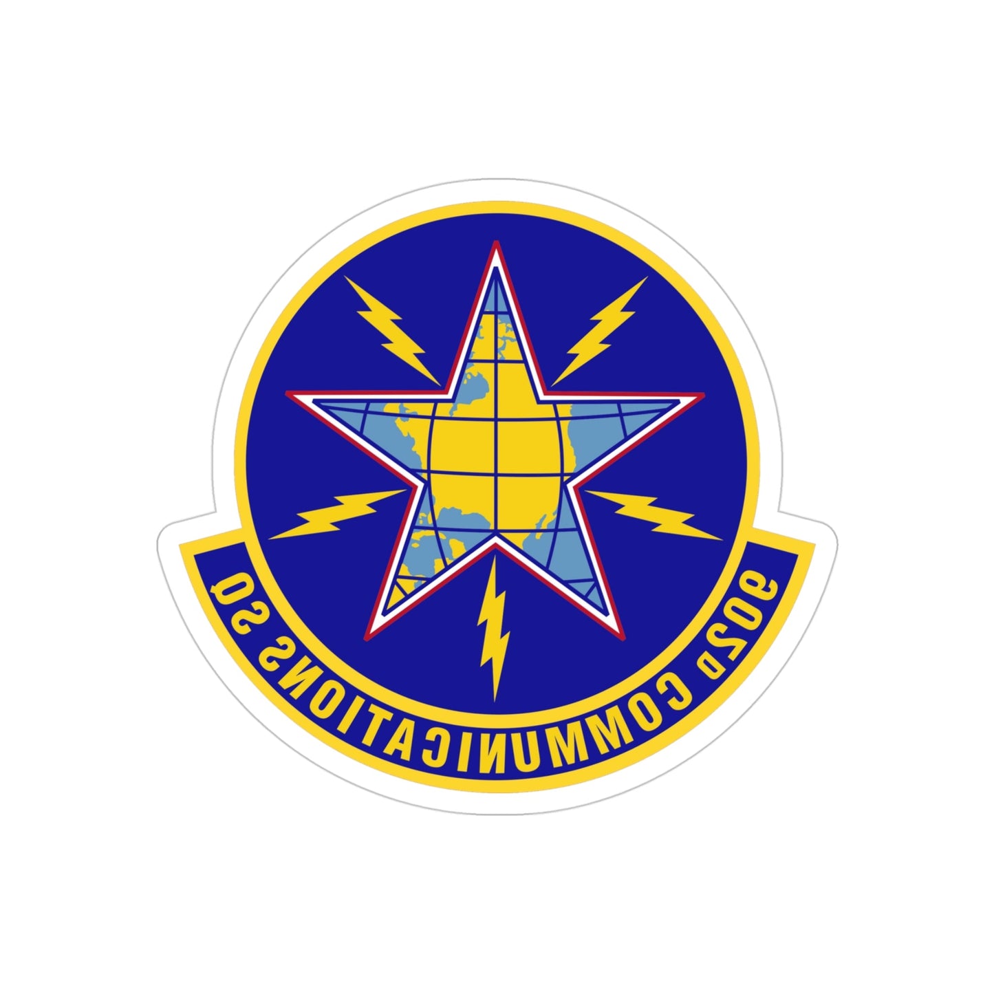 902d Communications Squadron (U.S. Air Force) REVERSE PRINT Transparent STICKER-4" × 4"-The Sticker Space