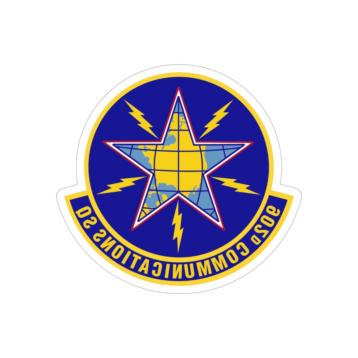 902d Communications Squadron (U.S. Air Force) REVERSE PRINT Transparent STICKER-6" × 6"-The Sticker Space