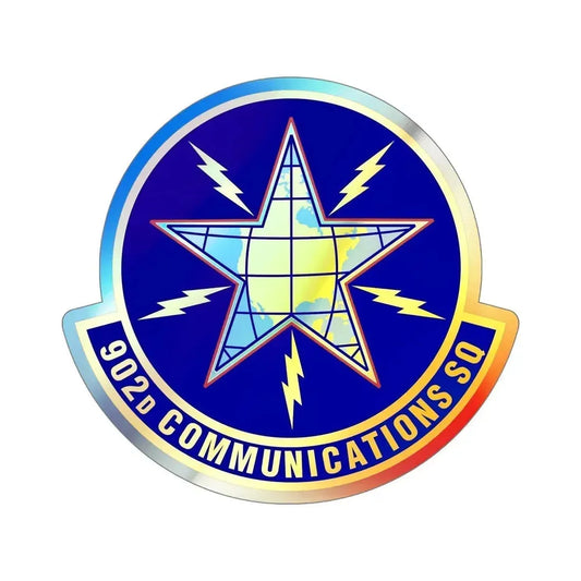 902d Communications Squadron (U.S. Air Force) Holographic STICKER Die-Cut Vinyl Decal 6 Inch Holographic - The Sticker Space