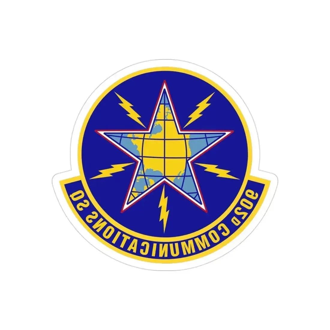 902d Communications Squadron (U.S. Air Force) REVERSE PRINT Transparent Die-Cut STICKER 3 Inch Die-Cut Transparent - The Sticker Space