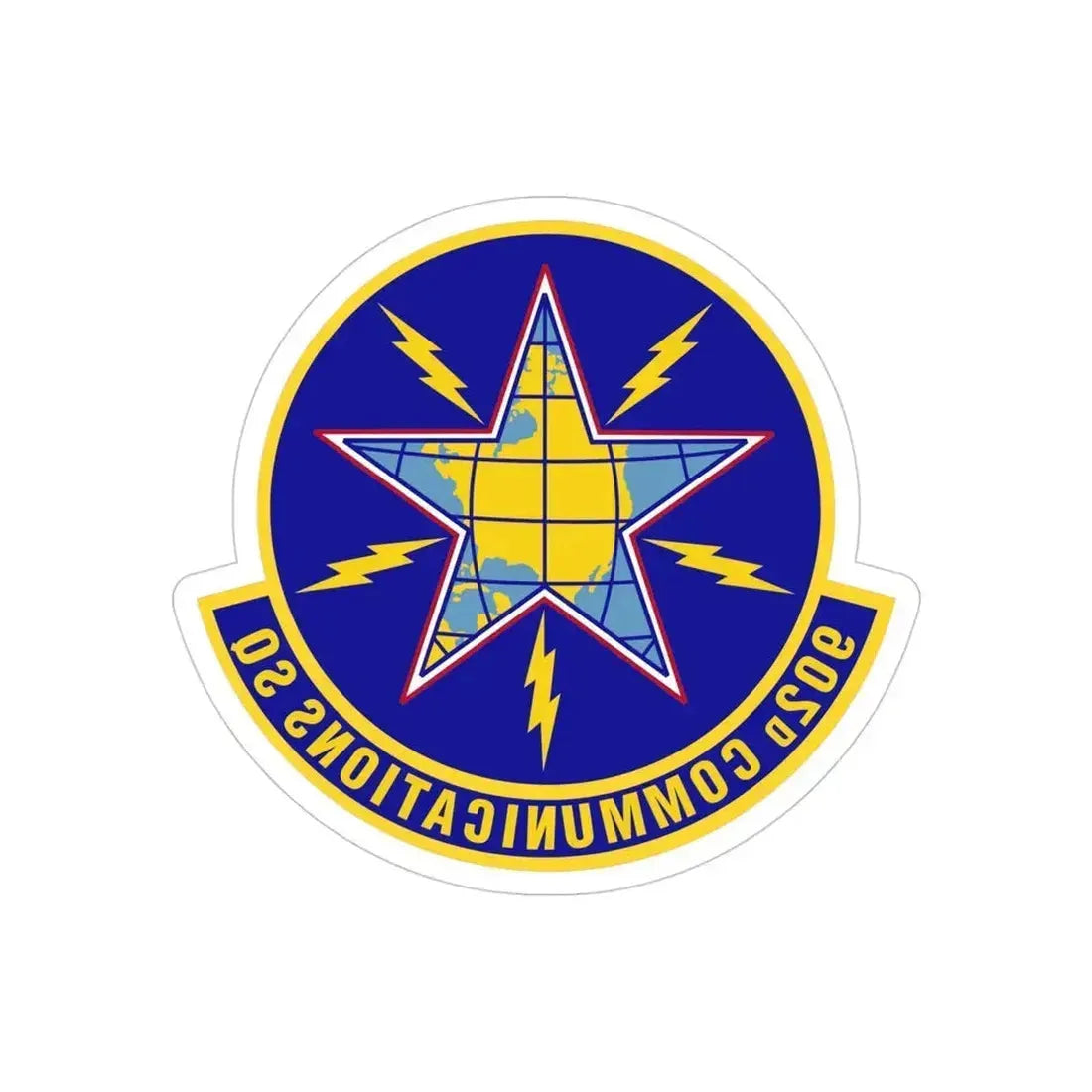 902d Communications Squadron (U.S. Air Force) REVERSE PRINT Transparent Die-Cut STICKER 4 Inch Die-Cut Transparent - The Sticker Space