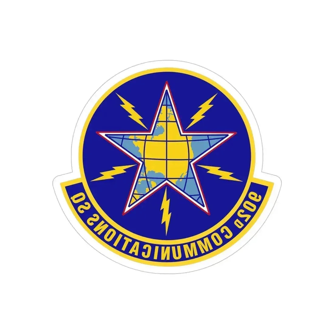 902d Communications Squadron (U.S. Air Force) REVERSE PRINT Transparent Die-Cut STICKER 5 Inch Die-Cut Transparent - The Sticker Space