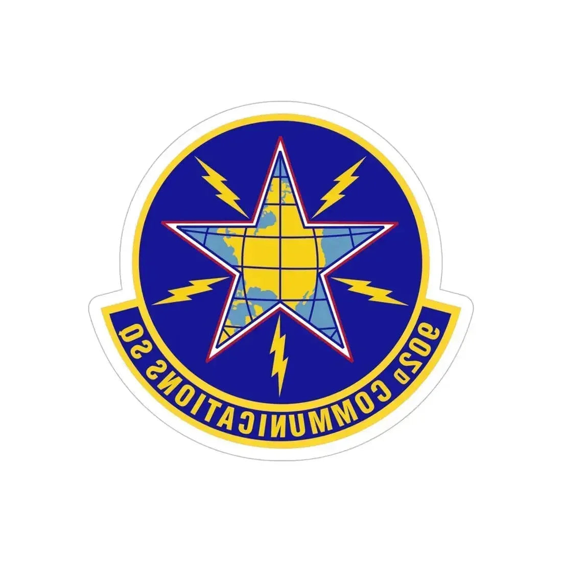 902d Communications Squadron (U.S. Air Force) REVERSE PRINT Transparent Die-Cut STICKER 6 Inch Die-Cut Transparent - The Sticker Space