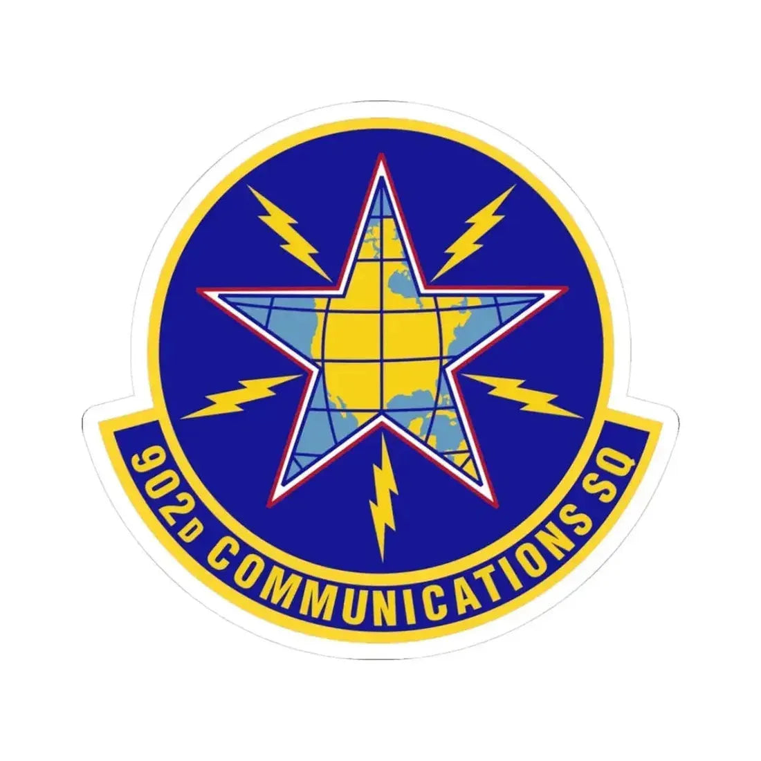 902d Communications Squadron (U.S. Air Force) STICKER Vinyl Kiss-Cut Decal 3 Inch White - The Sticker Space