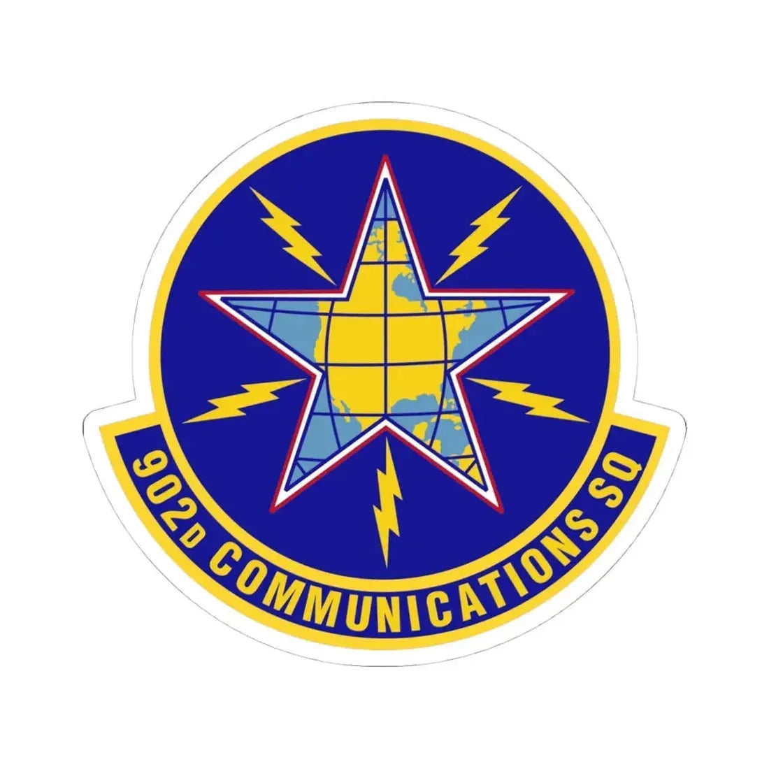 902d Communications Squadron (U.S. Air Force) STICKER Vinyl Kiss-Cut Decal 4 Inch White - The Sticker Space