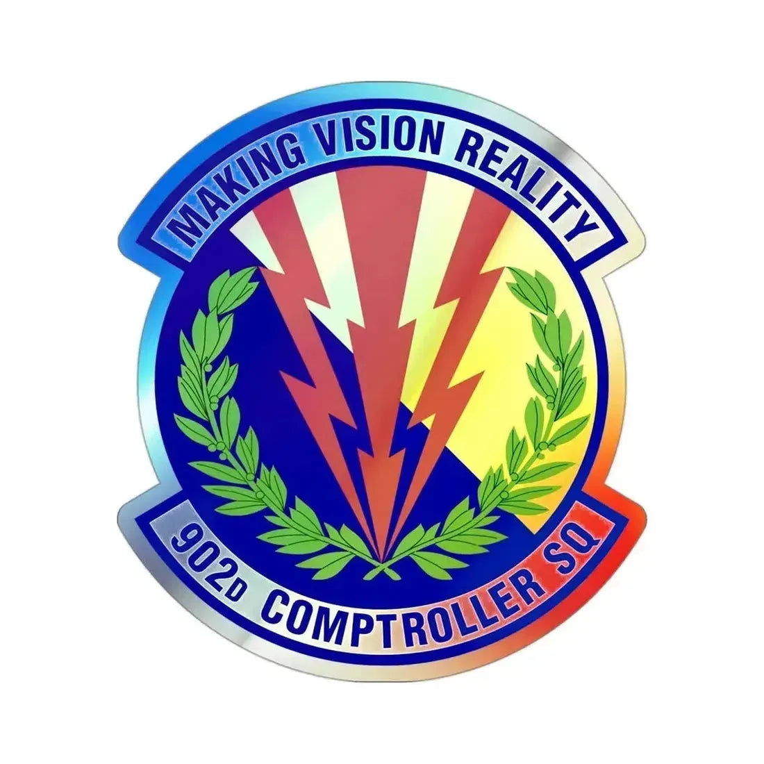 902d Comptroller Squadron (U.S. Air Force) Holographic STICKER Die-Cut Vinyl Decal 3 Inch Holographic - The Sticker Space