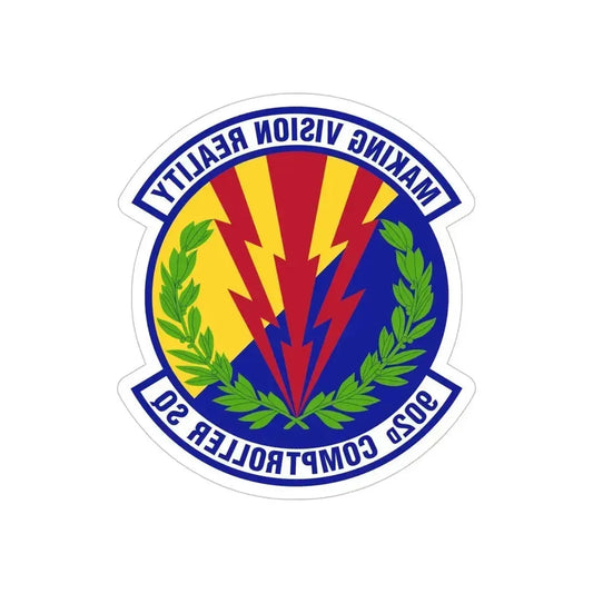 902d Comptroller Squadron (U.S. Air Force) REVERSE PRINT Transparent Die-Cut STICKER 6 Inch Die-Cut Transparent - The Sticker Space