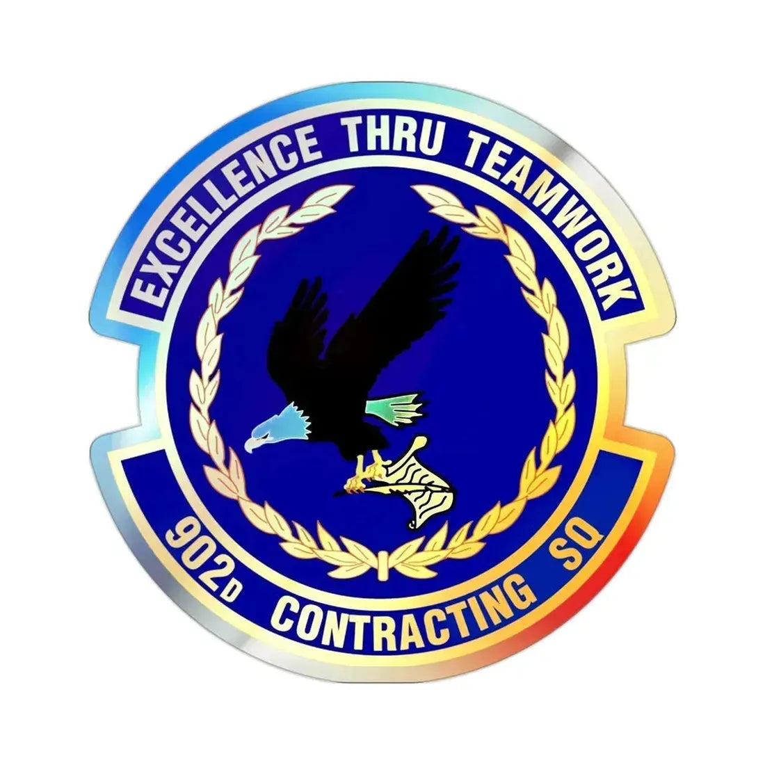 902d Contracting Squadron (U.S. Air Force) Holographic STICKER Die-Cut Vinyl Decal 2 Inch Holographic - The Sticker Space