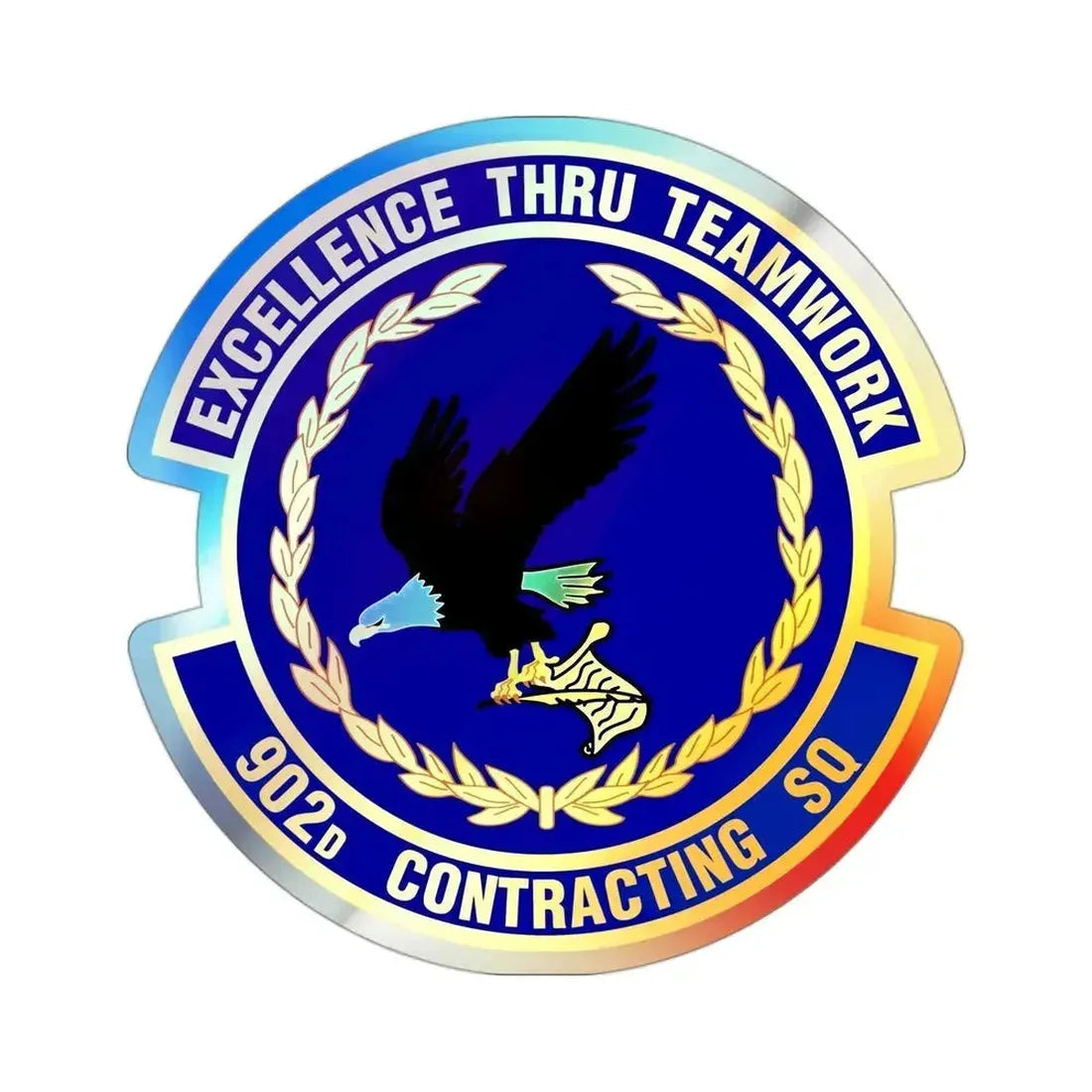 902d Contracting Squadron (U.S. Air Force) Holographic STICKER Die-Cut Vinyl Decal 3 Inch Holographic - The Sticker Space