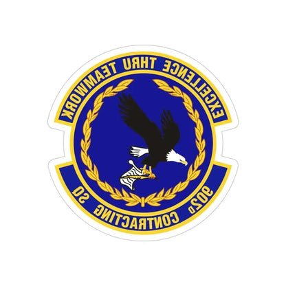 902d Contracting Squadron (U.S. Air Force) REVERSE PRINT Transparent Die-Cut STICKER 5 Inch Die-Cut Transparent - The Sticker Space