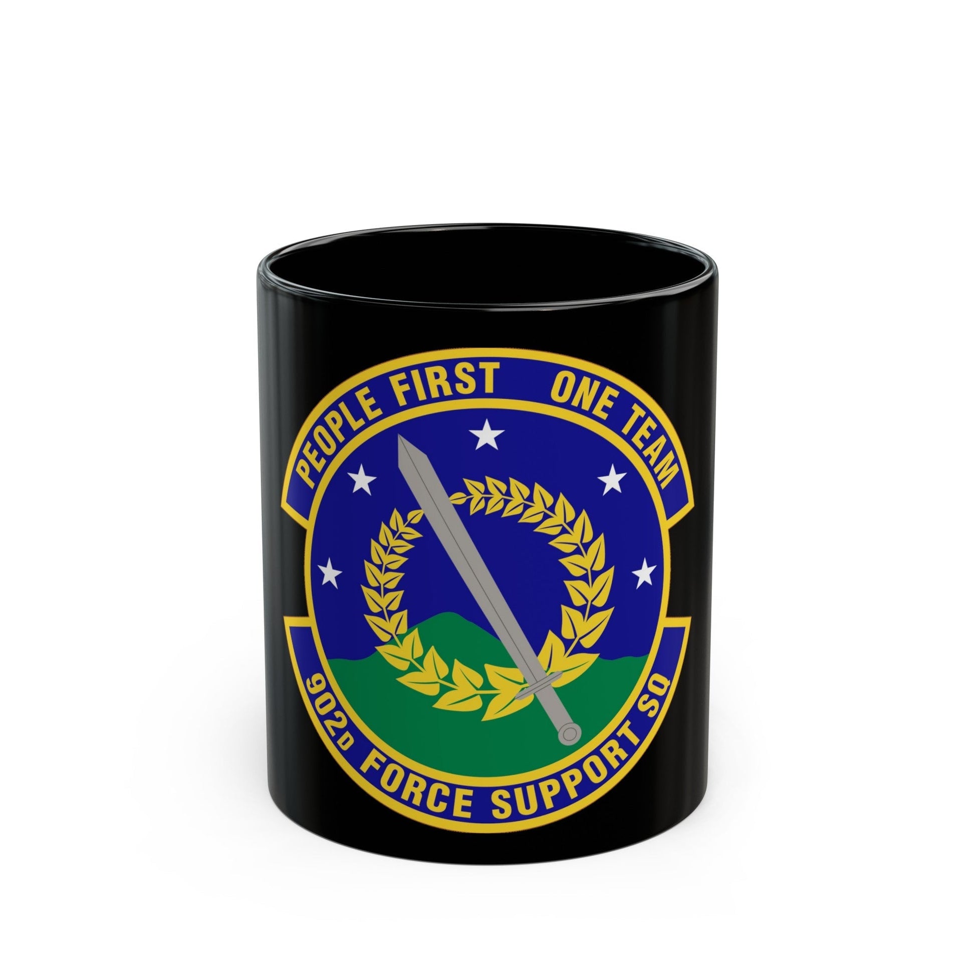 902d Force Support Squadron (U.S. Air Force) Black Coffee Mug-11oz-The Sticker Space