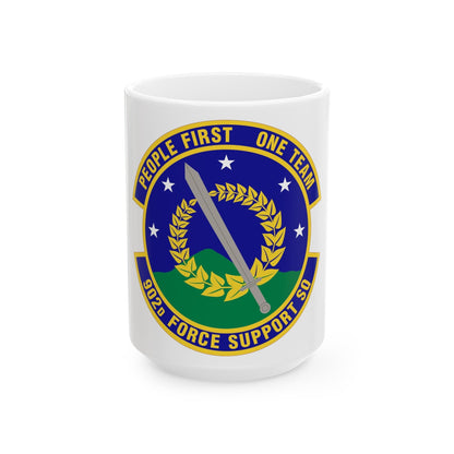 902d Force Support Squadron (U.S. Air Force) White Coffee Mug-15oz-The Sticker Space