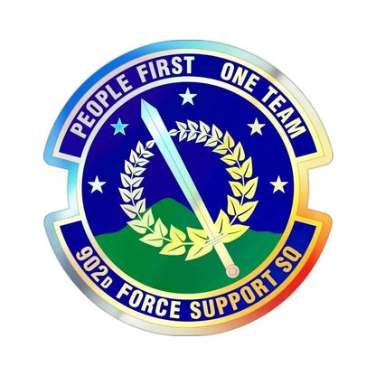 902d Force Support Squadron (U.S. Air Force) Holographic STICKER Die-Cut Vinyl Decal 2 Inch Holographic - The Sticker Space