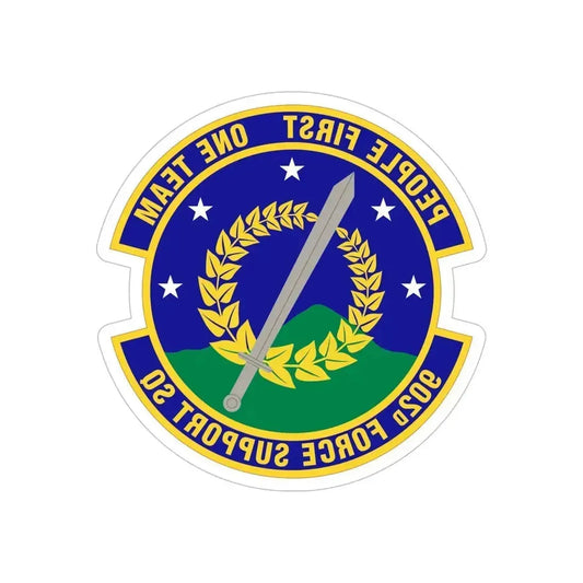 902d Force Support Squadron (U.S. Air Force) REVERSE PRINT Transparent Die-Cut STICKER 6 Inch Die-Cut Transparent - The Sticker Space