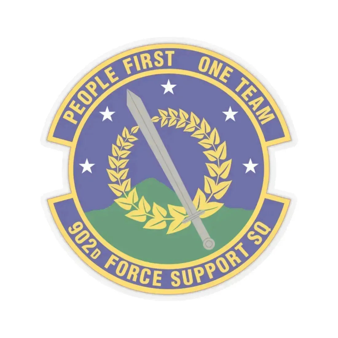 902d Force Support Squadron (U.S. Air Force) STICKER Vinyl Kiss-Cut Decal 2 Inch Transparent - The Sticker Space