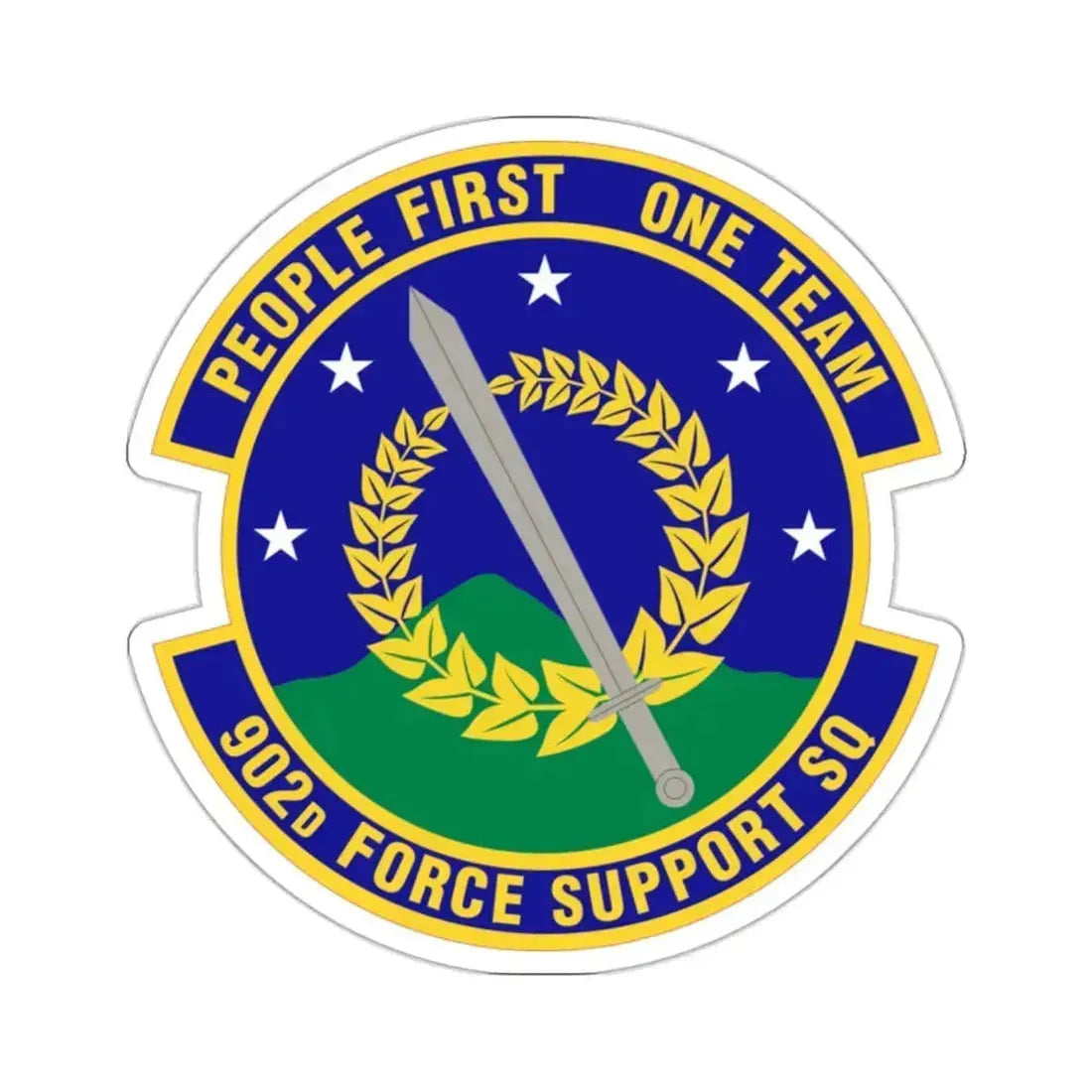 902d Force Support Squadron (U.S. Air Force) STICKER Vinyl Kiss-Cut Decal 2 Inch White - The Sticker Space