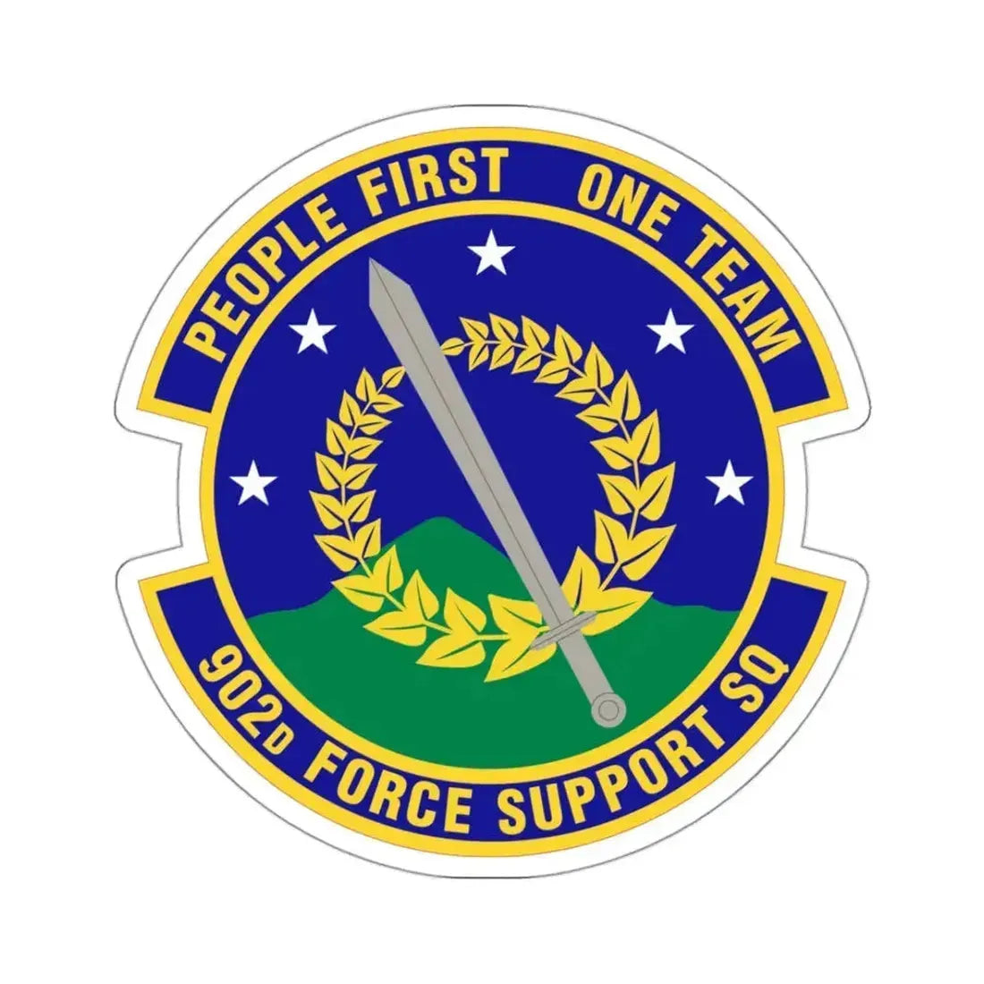 902d Force Support Squadron (U.S. Air Force) STICKER Vinyl Kiss-Cut Decal 3 Inch White - The Sticker Space