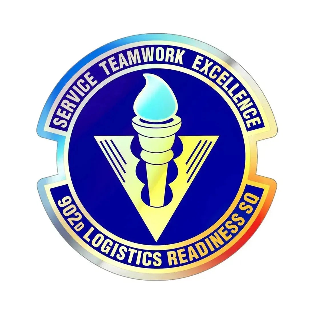 902d Logistics Readiness Squadron (U.S. Air Force) Holographic STICKER Die-Cut Vinyl Decal 4 Inch Holographic - The Sticker Space