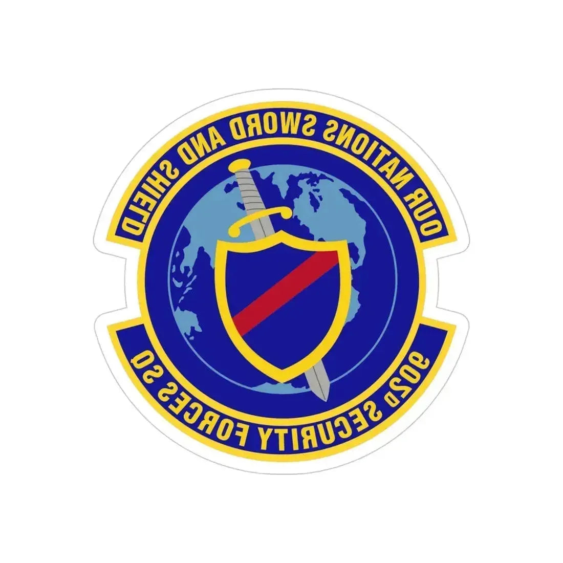 902d Security Forces Squadron (U.S. Air Force) REVERSE PRINT Transparent Die-Cut STICKER 4 Inch Die-Cut Transparent - The Sticker Space