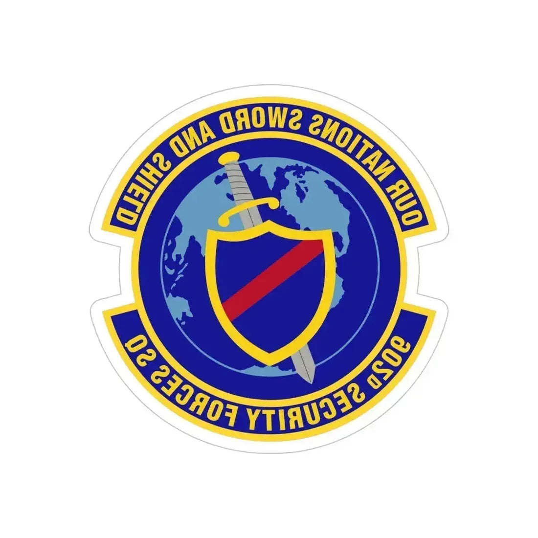 902d Security Forces Squadron (U.S. Air Force) REVERSE PRINT Transparent Die-Cut STICKER 5 Inch Die-Cut Transparent - The Sticker Space
