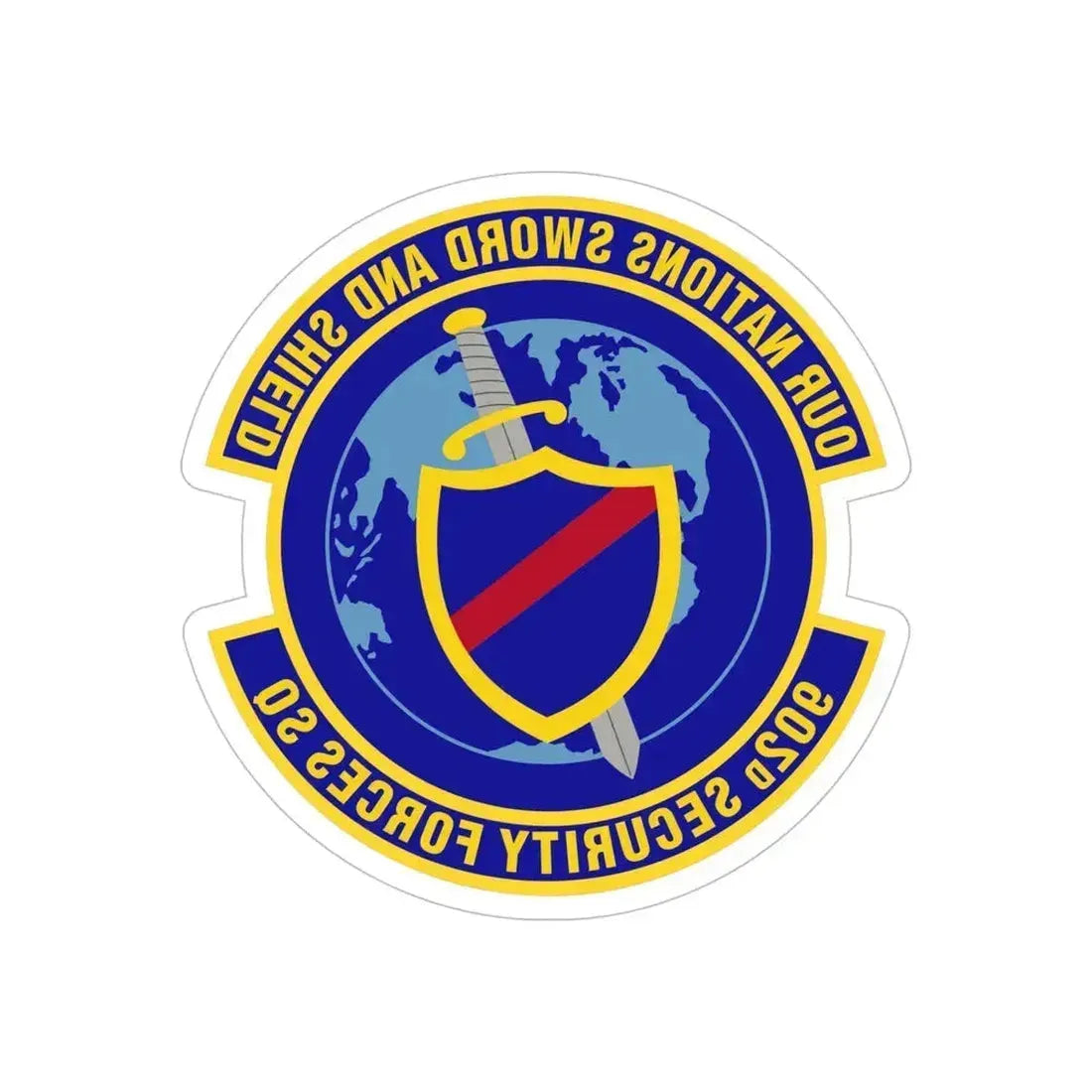 902d Security Forces Squadron (U.S. Air Force) REVERSE PRINT Transparent Die-Cut STICKER 6 Inch Die-Cut Transparent - The Sticker Space