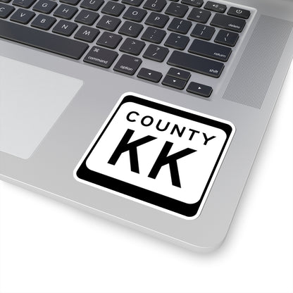 WIS County KK (Wisconsin) (Road Sign) STICKER Vinyl Kiss-Cut Decal