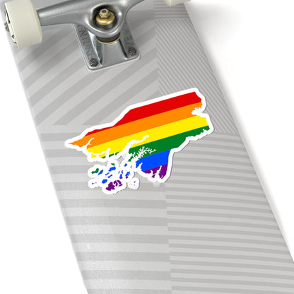 LGBT flag map of Guinea-Bissau (Guinea) STICKER Vinyl Kiss-Cut Decal