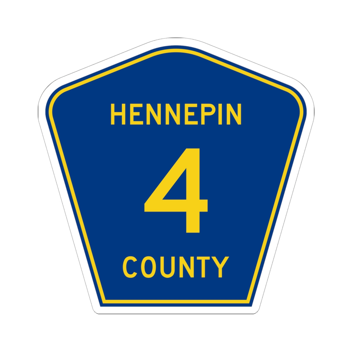 Hennepin County 4 (Minnesota) (Road Sign) STICKER Vinyl Kiss-Cut Decal
