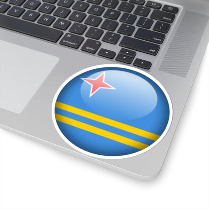 Flag orb Aruba (Netherlands) STICKER Vinyl Kiss-Cut Decal