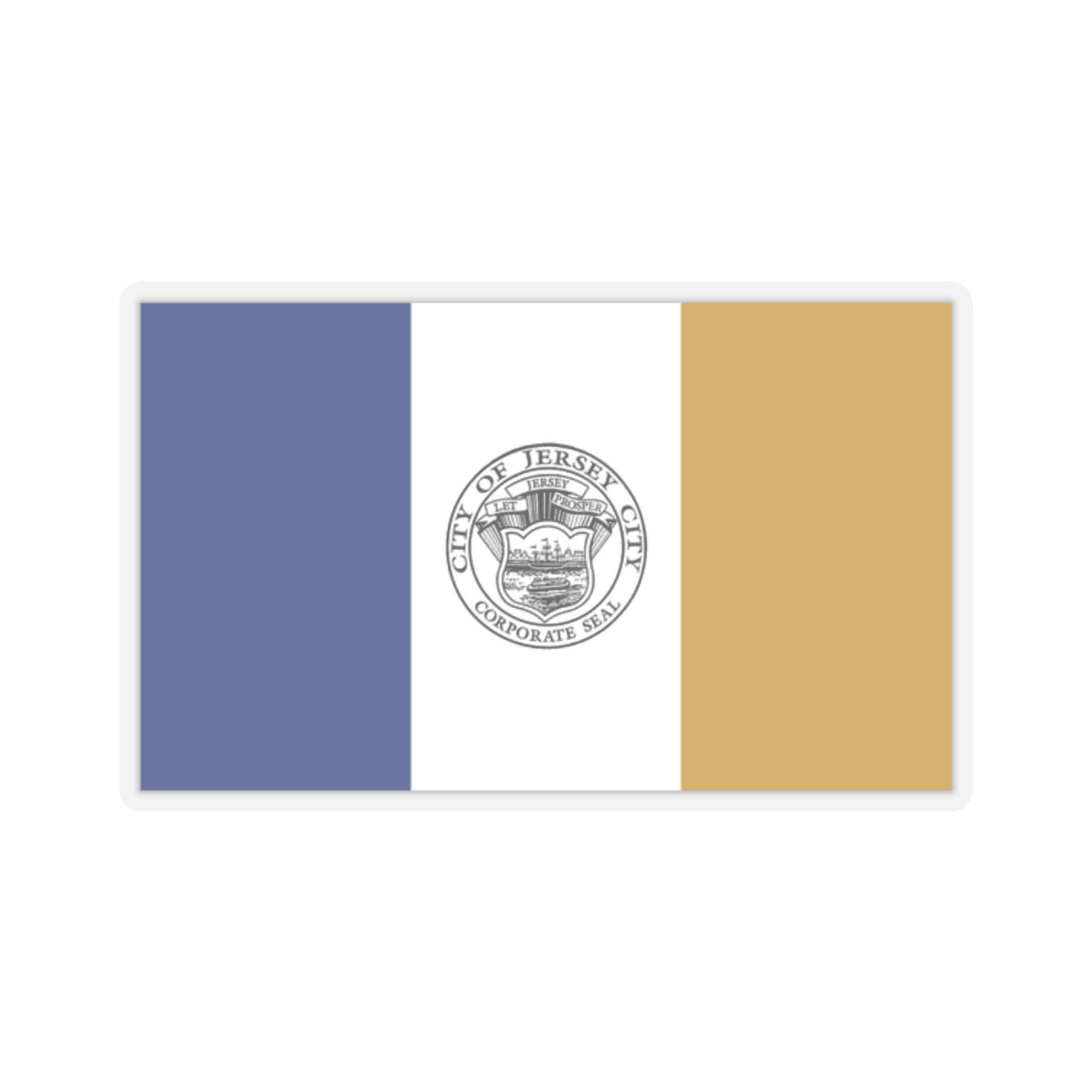 Flag of Jersey City - STICKER Vinyl Kiss-Cut Decal