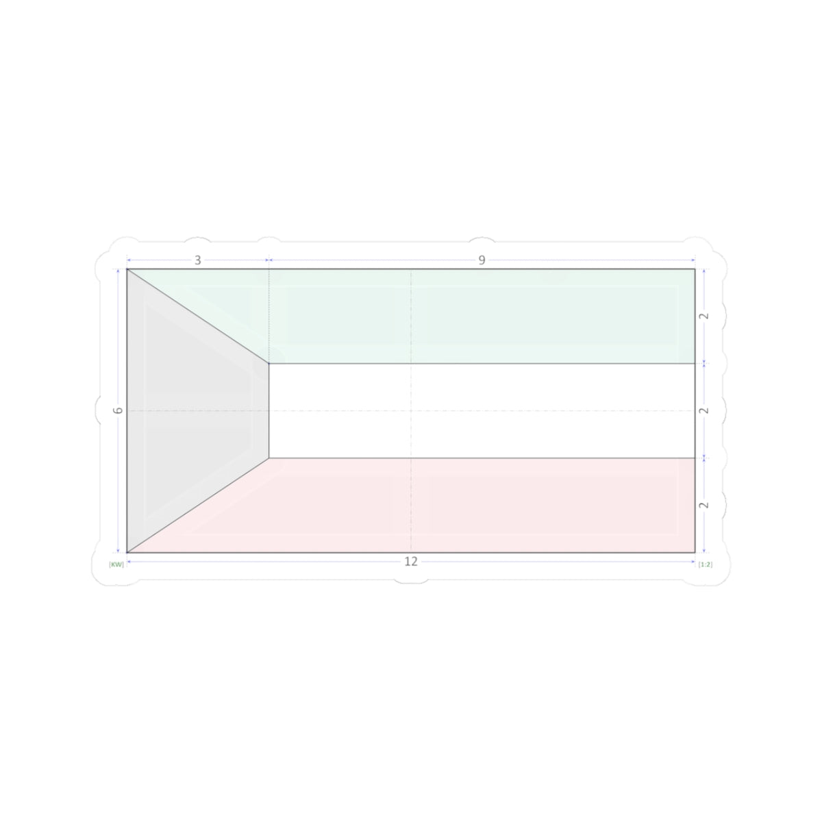 Flag of Kuwait construction sheet (Kuwait) STICKER Vinyl Kiss-Cut Decal