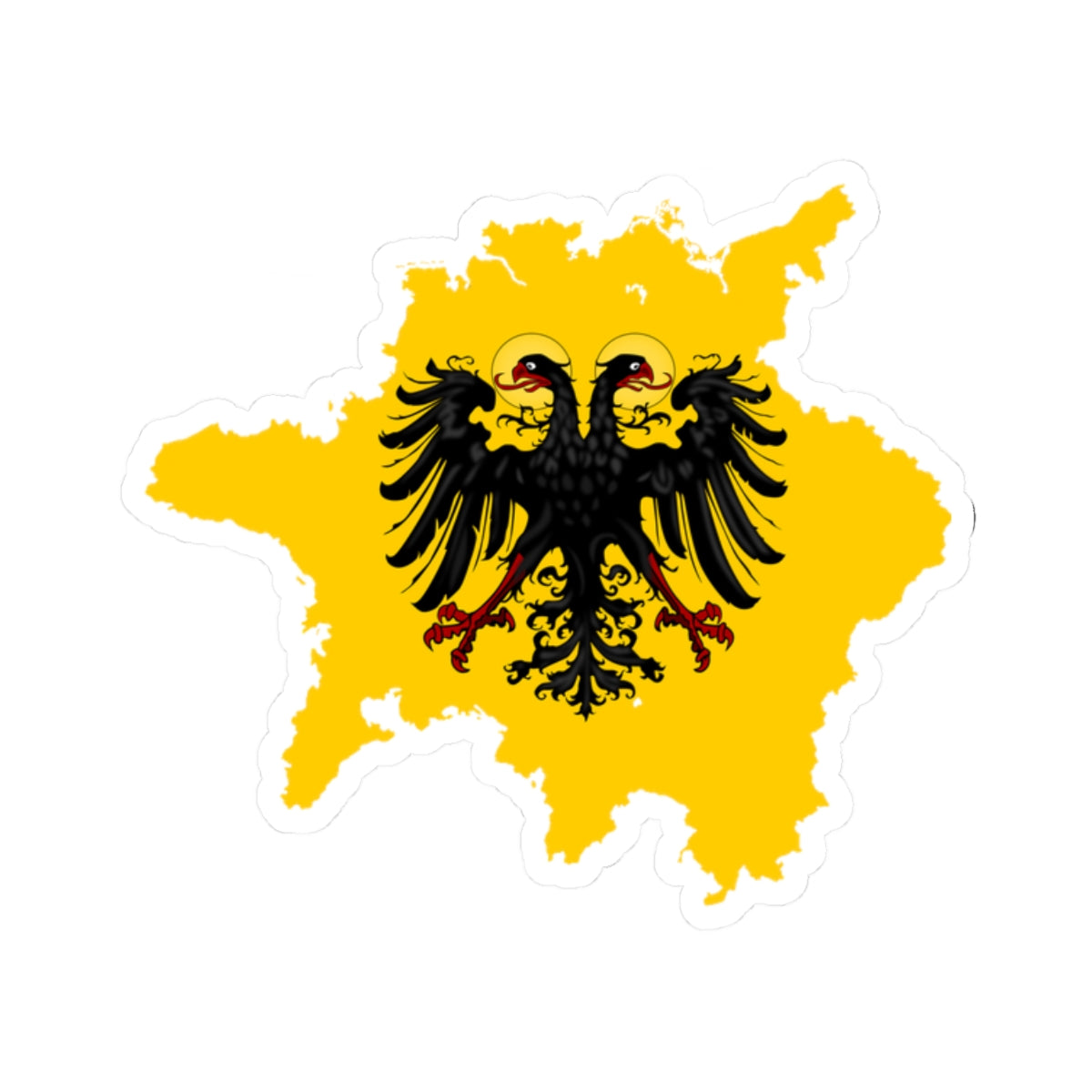 Flag-map of Holy Roman Empire 1648 (Germany) STICKER Vinyl Kiss-Cut Decal