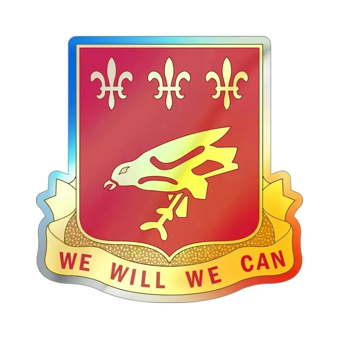 907 Airborne Field Artillery Battalion (U.S. Army) Holographic STICKER Die-Cut Vinyl Decal 3 Inch Holographic - The Sticker Space