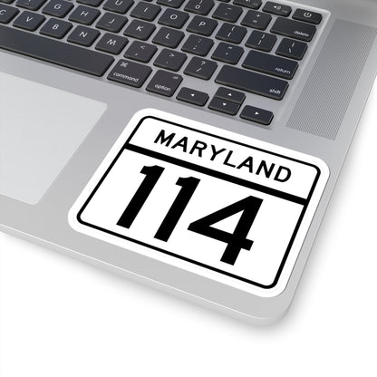 MD Route 114 (Maryland) (Road Sign) STICKER Vinyl Kiss-Cut Decal