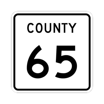 County 65 square (Minnesota) (Road Sign) STICKER Vinyl Kiss-Cut Decal