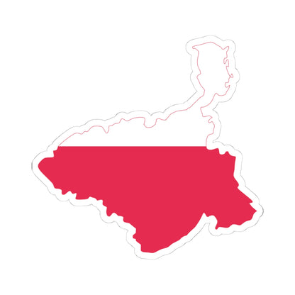 Flag-map of the Duchy of Warsaw (Poland) STICKER Vinyl Kiss-Cut Decal